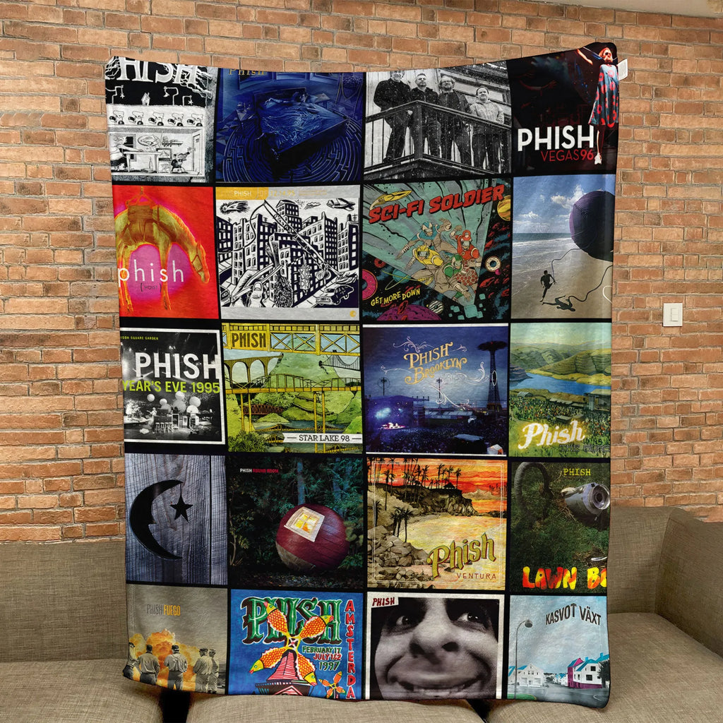 Phish Albums Collage Sherpa Blanket - A Cozy Tribute to Jam Band Legends