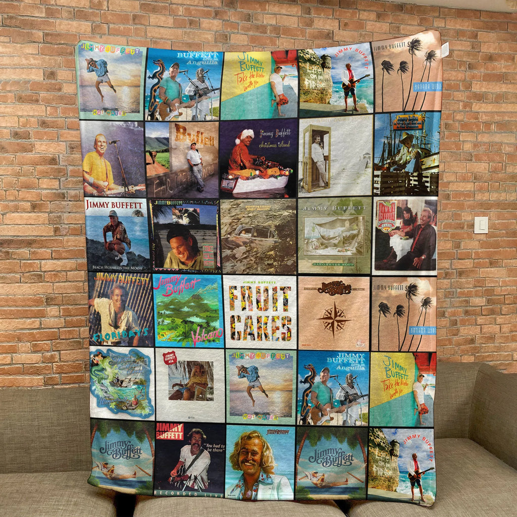 Jimmy Buffett Sherpa Blanket - A Cozy Escape to Island Time