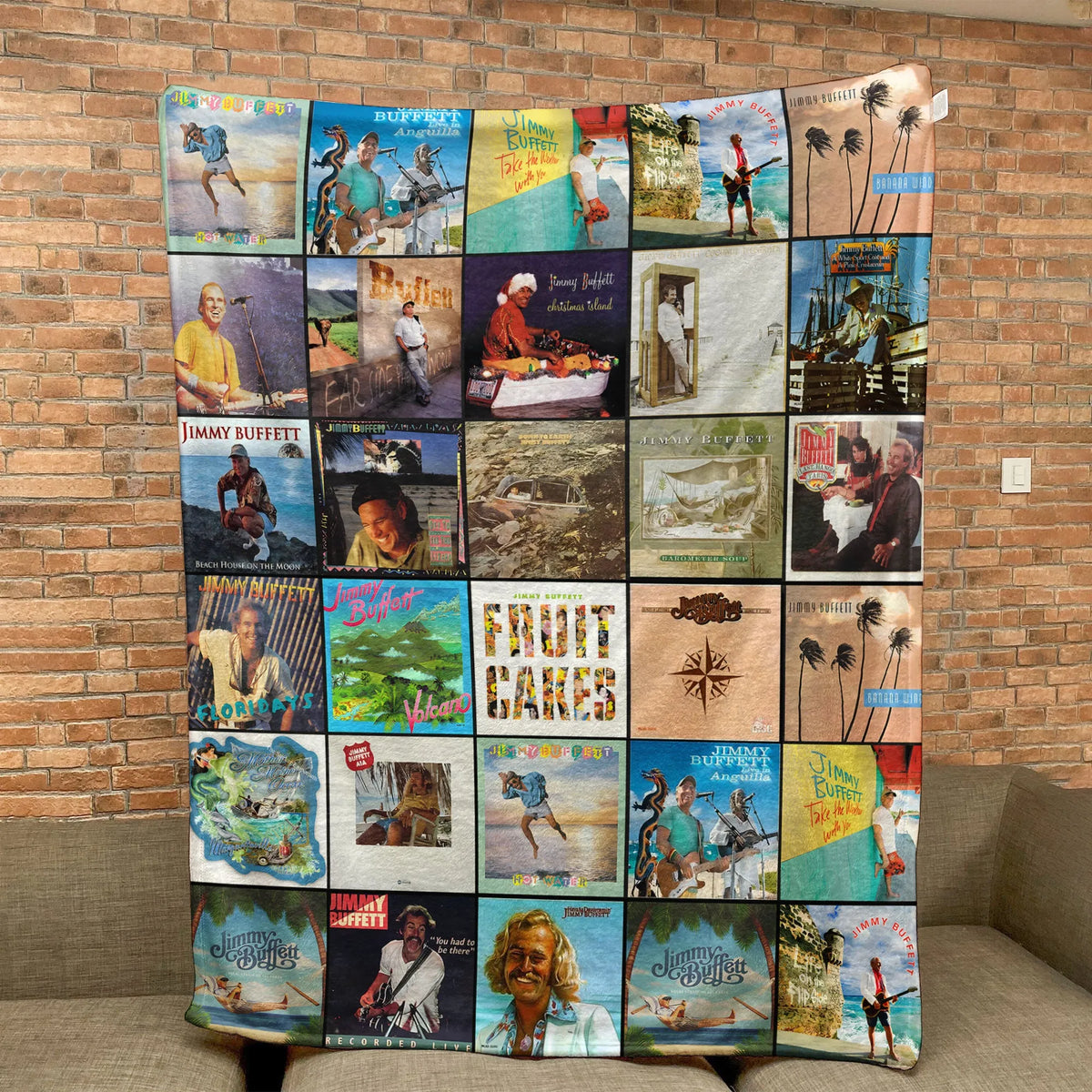 Jimmy Buffett Sherpa Blanket - A Cozy Escape to Island Time