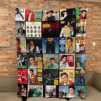 Elvis Presley Albums Collage Sherpa Blanket - Cozy Christmas Gift for the King's Fans