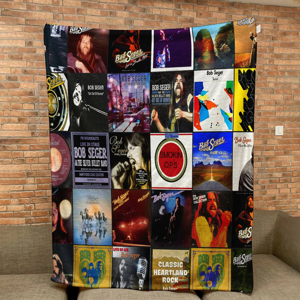 Bob Seger Albums Collage Sherpa Blanket - A Heartland Rock Christmas Gift for All Fans