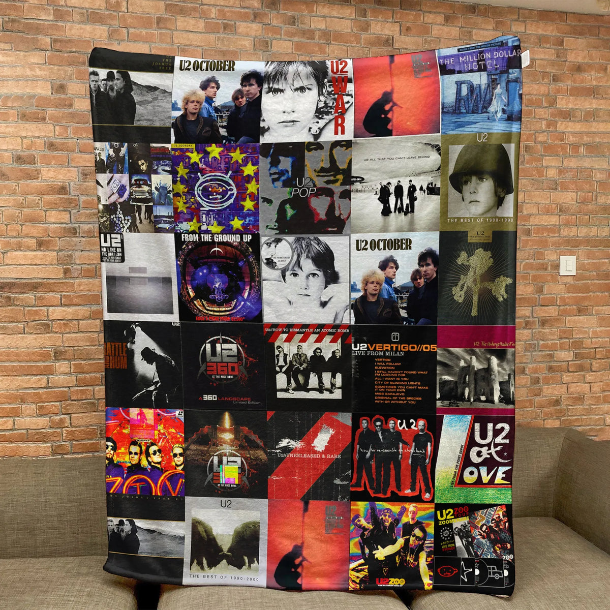 U2 Albums Collage Sherpa Blanket - A Journey Through Decades of Anthemic Rock