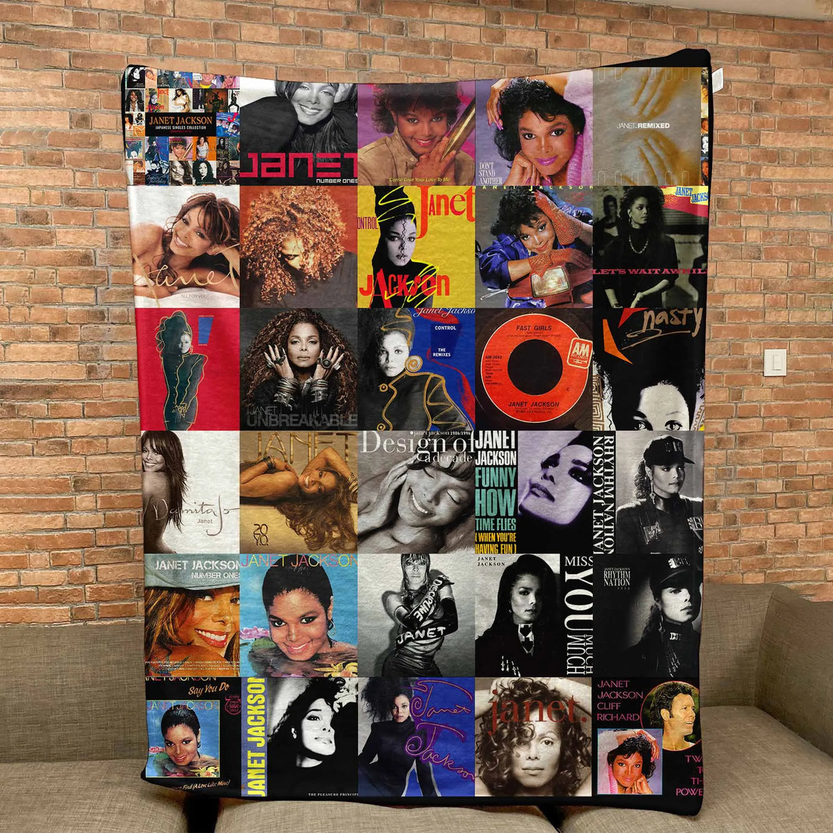Janet Jackson Albums Collage Sherpa Blanket - A Soft Tribute to an Icon
