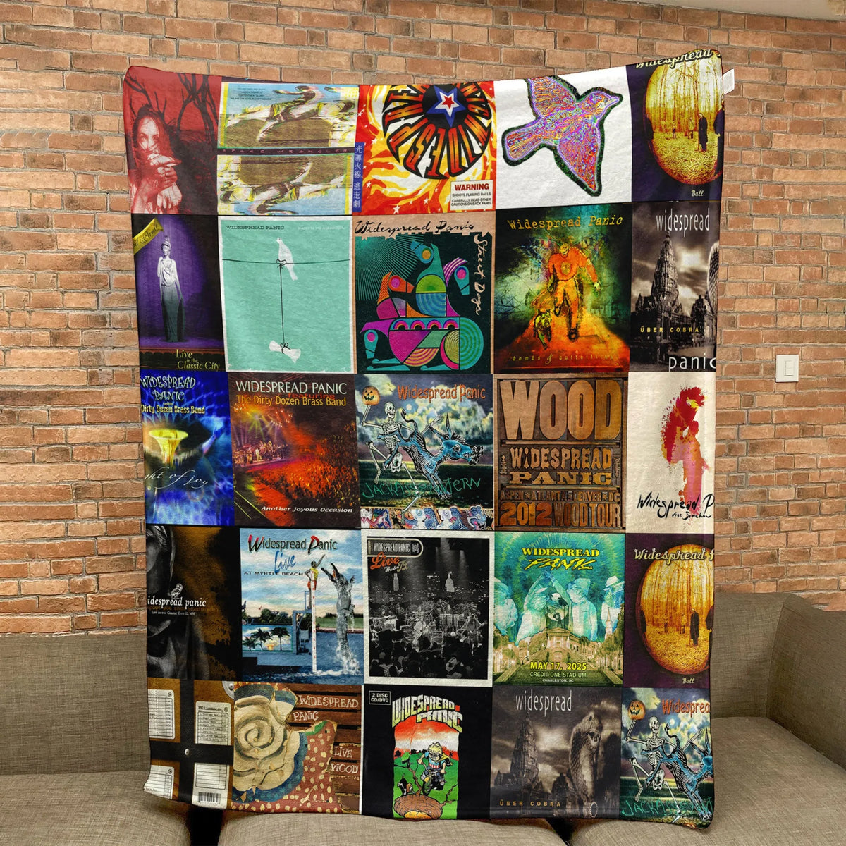 Widespread Panic Albums Collage Sherpa Blanket - Jam Band Warmth Wrapped in Iconic Album Art