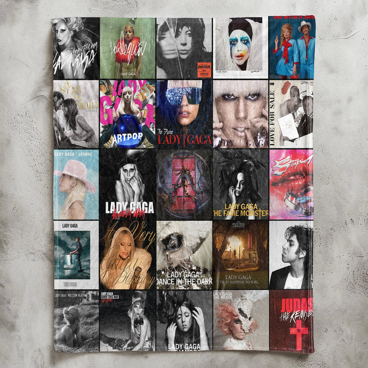 Lady Gaga Sherpa Blanket - A Bold Pop-Art Tribute for True Fans