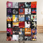 The Cure Albums Collage Sherpa Blanket - A Unique Gift for Alternative Rock Fans