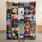 Lynyrd Skynyrd Albums Collage Sherpa Blanket - A Southern Rock Legacy in Every Stitch