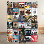 The Beatles Albums Collage Sherpa Blanket - Unique Gift for Music Fans