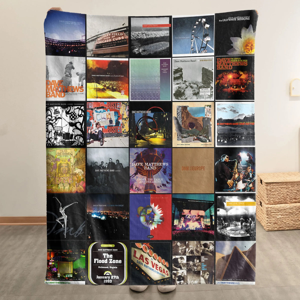 Dave Matthews Band Albums Collage Sherpa Blanket - A Warm Journey Through Every Era