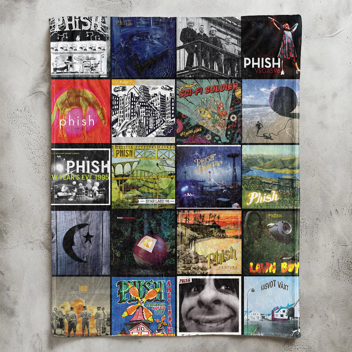 Phish Albums Collage Sherpa Blanket - A Cozy Tribute to Jam Band Legends