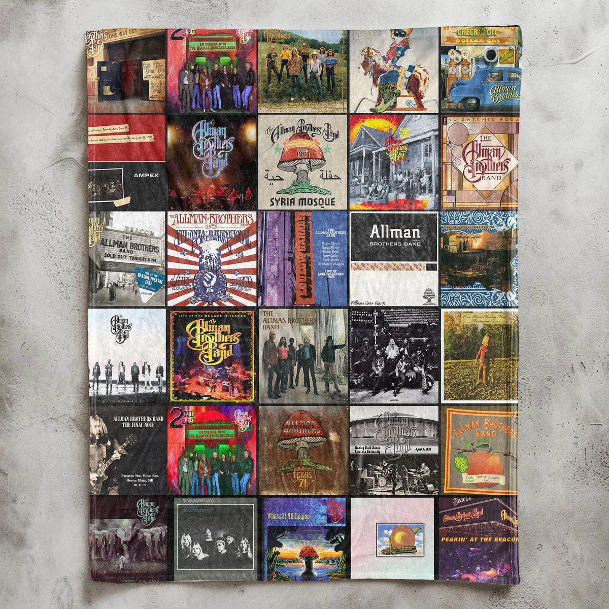 Allman Brothers Band Albums Collage Sherpa Blanket - A Warm Southern Rock Tribute