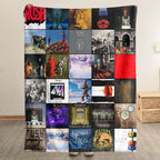 Rush Albums Collage Sherpa Blanket - A Progressive Rock Tribute in Ultimate Comfort