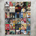 Elvis Presley Albums Collage Sherpa Blanket - Cozy Christmas Gift for the King's Fans