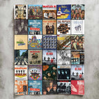 The Beatles Albums Collage Sherpa Blanket - Unique Gift for Music Fans