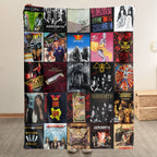 Aerosmith Albums Collage Sherpa Blanket - A Rock 'n' Roll Legacy for True Fans