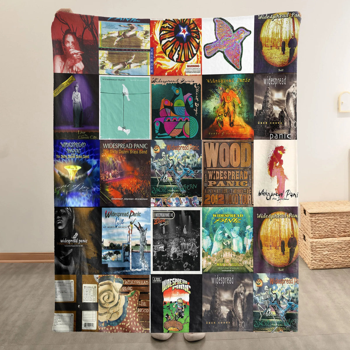 Widespread Panic Albums Collage Sherpa Blanket - Jam Band Warmth Wrapped in Iconic Album Art
