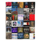 Rush Albums Collage Sherpa Blanket - A Progressive Rock Tribute in Ultimate Comfort