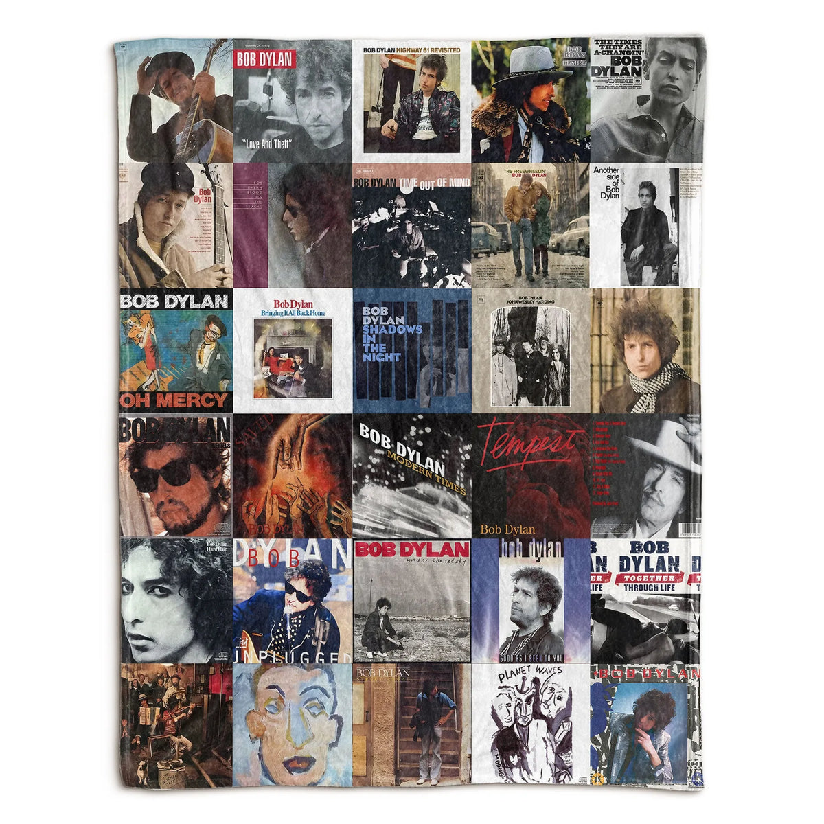 Bob Dylan Albums Collage Blanket - A Nostalgic Blanket for Dylan's Fans