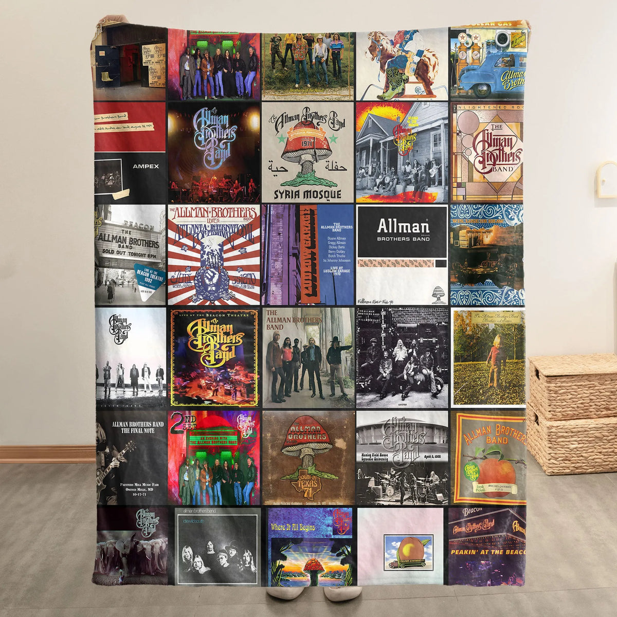 Allman Brothers Band Albums Collage Sherpa Blanket - A Warm Southern Rock Tribute