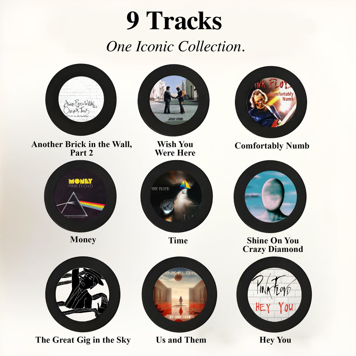 Pink Floyd Vinyl Record Refrigerator Music Magnet - Christmas NFC Music Player Box Set for Fan
