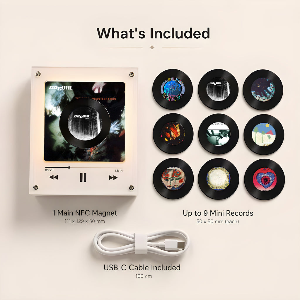 The Cure Vinyl Record Refrigerator Music Magnet - Christmas NFC Music Player Box Set for Fan