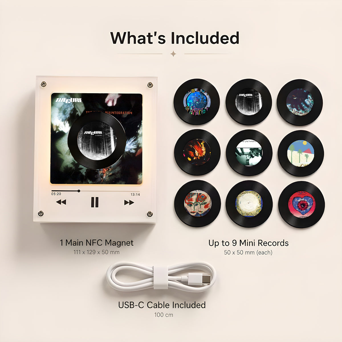 The Cure Vinyl Record Refrigerator Music Magnet - Christmas NFC Music Player Box Set for Fan