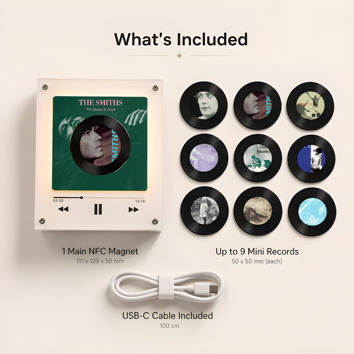 The Smiths Vinyl Record Refrigerator Music Magnet - Christmas NFC Music Player Box Set for Fan