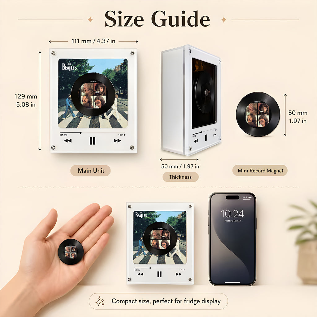 The Beatles Vinyl Record Refrigerator Music Magnet - Christmas NFC Music Player Box Set for Fan