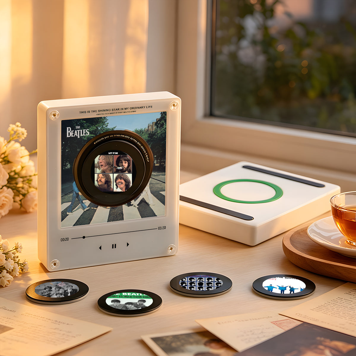 The Beatles Vinyl Record Refrigerator Music Magnet - Christmas NFC Music Player Box Set for Fan