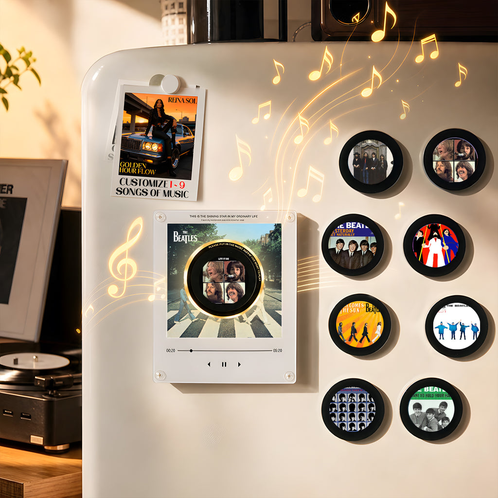 The Beatles Vinyl Record Refrigerator Music Magnet - Christmas NFC Music Player Box Set for Fan