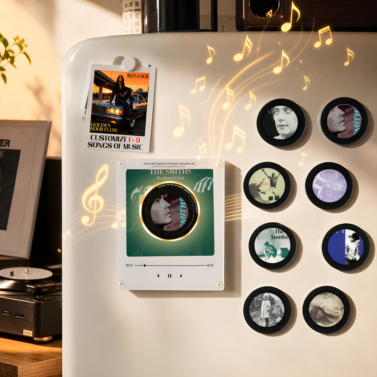 The Smiths Vinyl Record Refrigerator Music Magnet - Christmas NFC Music Player Box Set for Fan