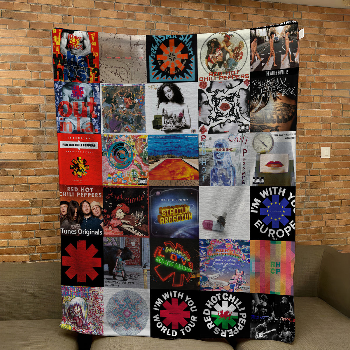 RHCP Albums Collage Sherpa Blanket - A Unique Christmas Find for All Fans