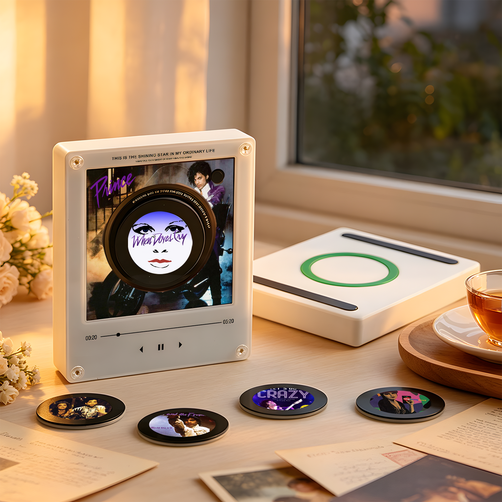 Prince Vinyl Record Refrigerator Music Magnet - Christmas NFC Music Player Box Set for Fan