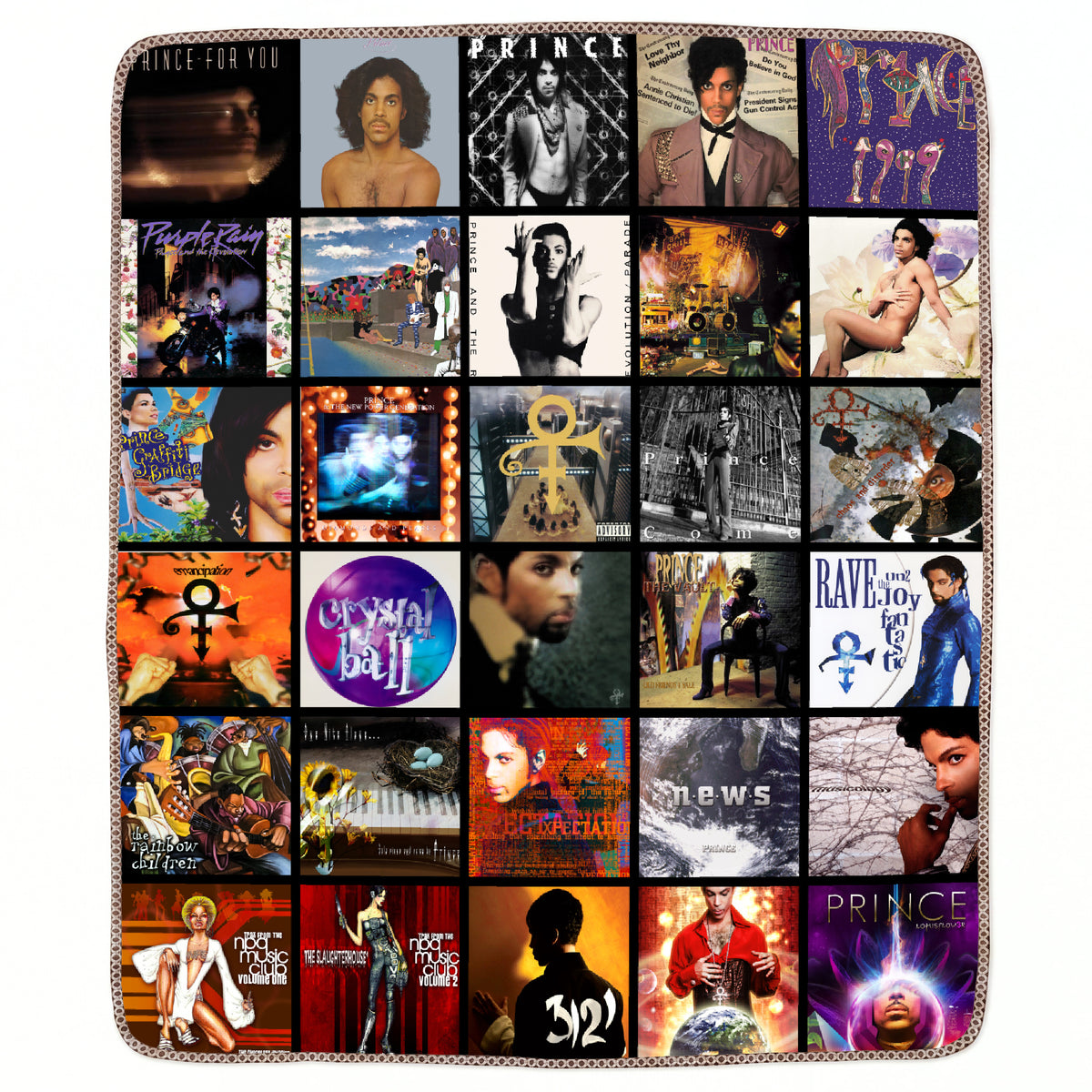 Prince Albums Collage Sherpa Blanket - Unique Gift for Music Fans