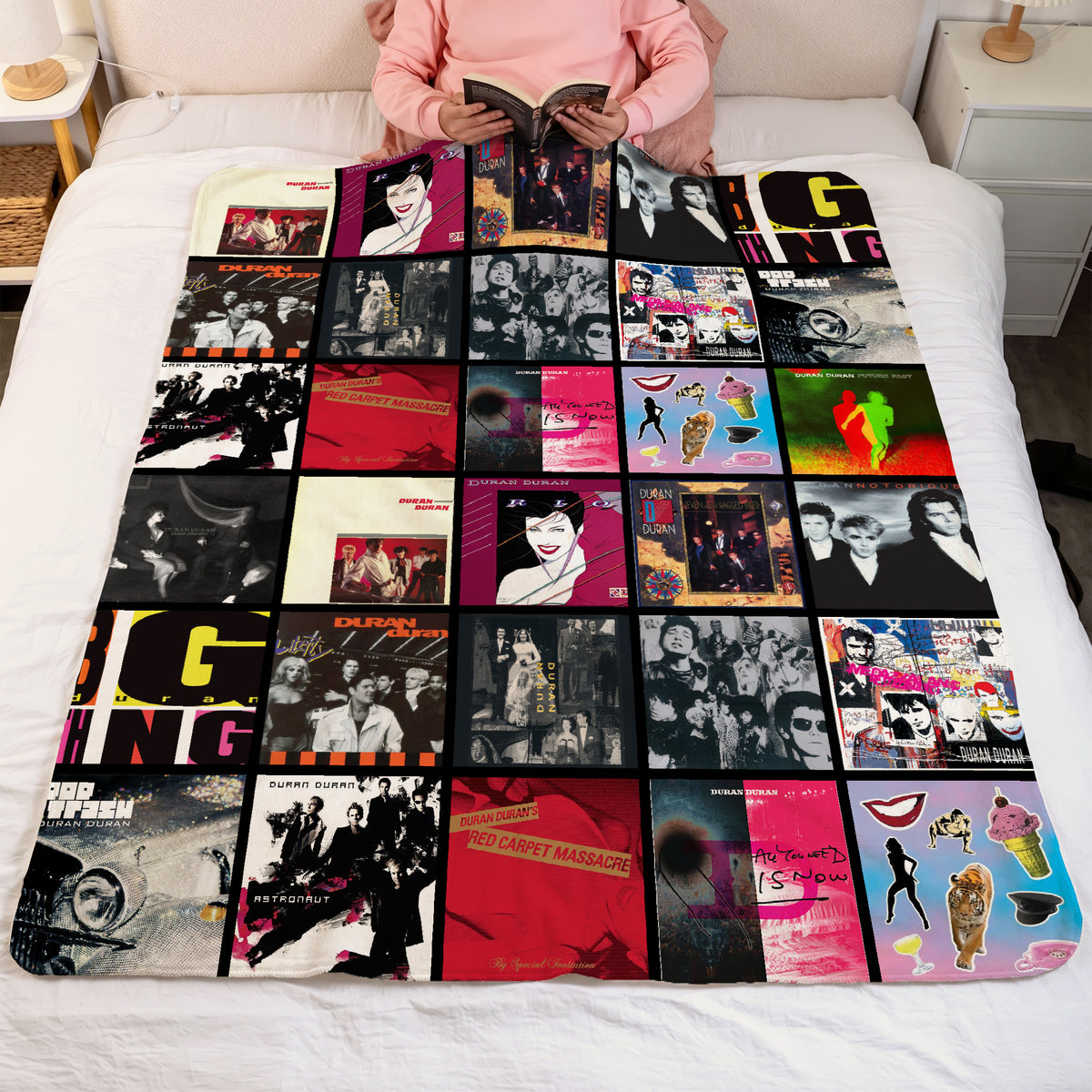 Duran Duran Albums Collage Sherpa Blanket - Unique Gift for Music Fans