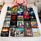 The Clash Albums Collage Sherpa Blanket - Punk Rock Warmth Wrapped in Iconic Album Art