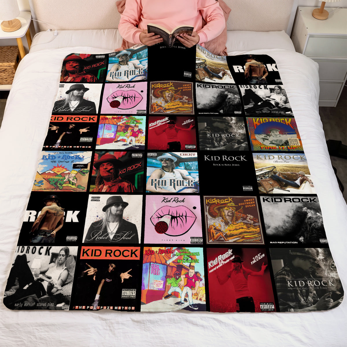 Kid Rock Albums Collage Sherpa Blanket - A Unique Christmas Find for All Fans