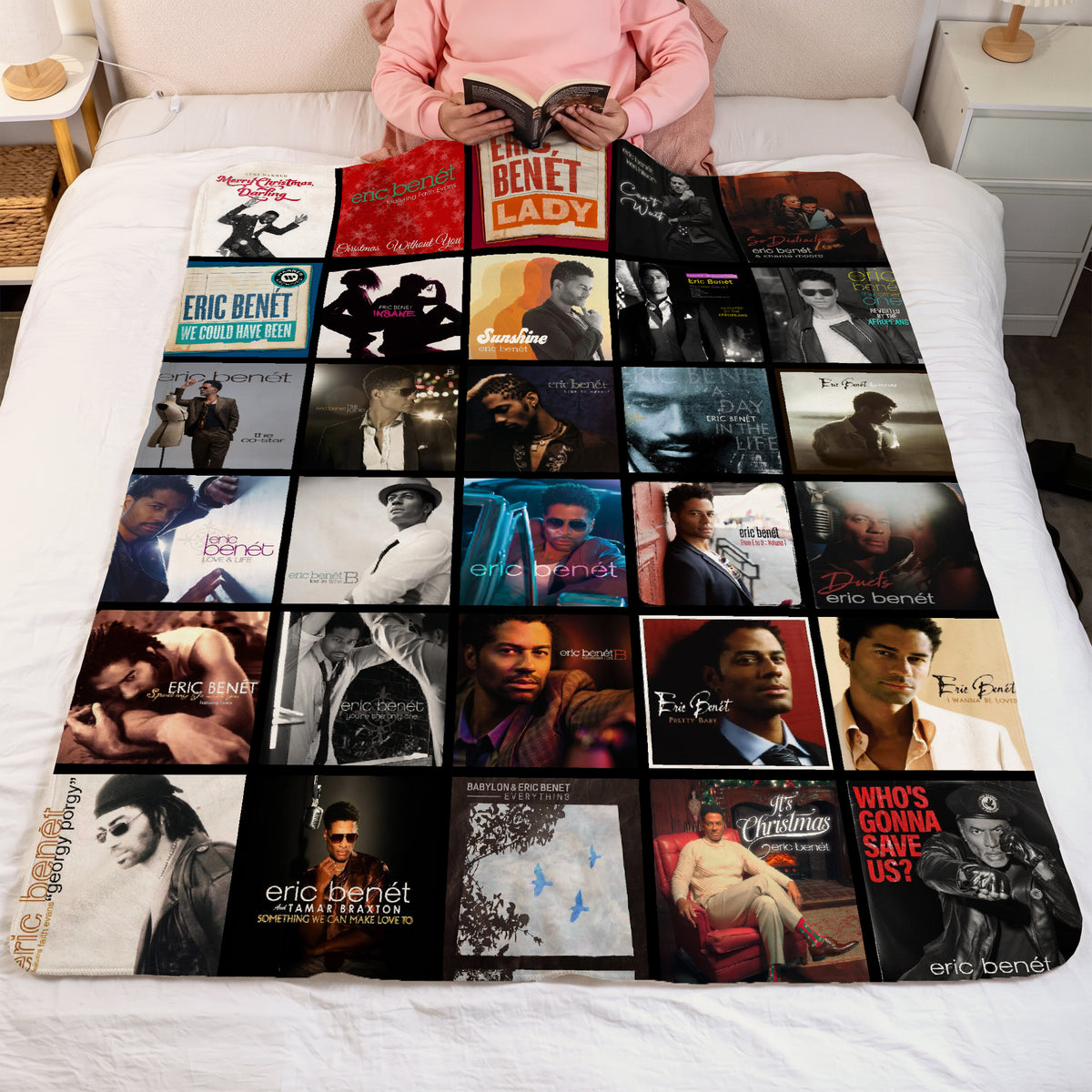 Eric Benét Albums Collage Sherpa Blanket - A Unique Christmas Find for All Fans