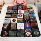 Grateful Dead Albums Collage Sherpa Blanket - Unique Gift for Music Fans