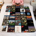 Pink Floyd Albums Collage Sherpa Blanket - Unique Gift for Music Fans