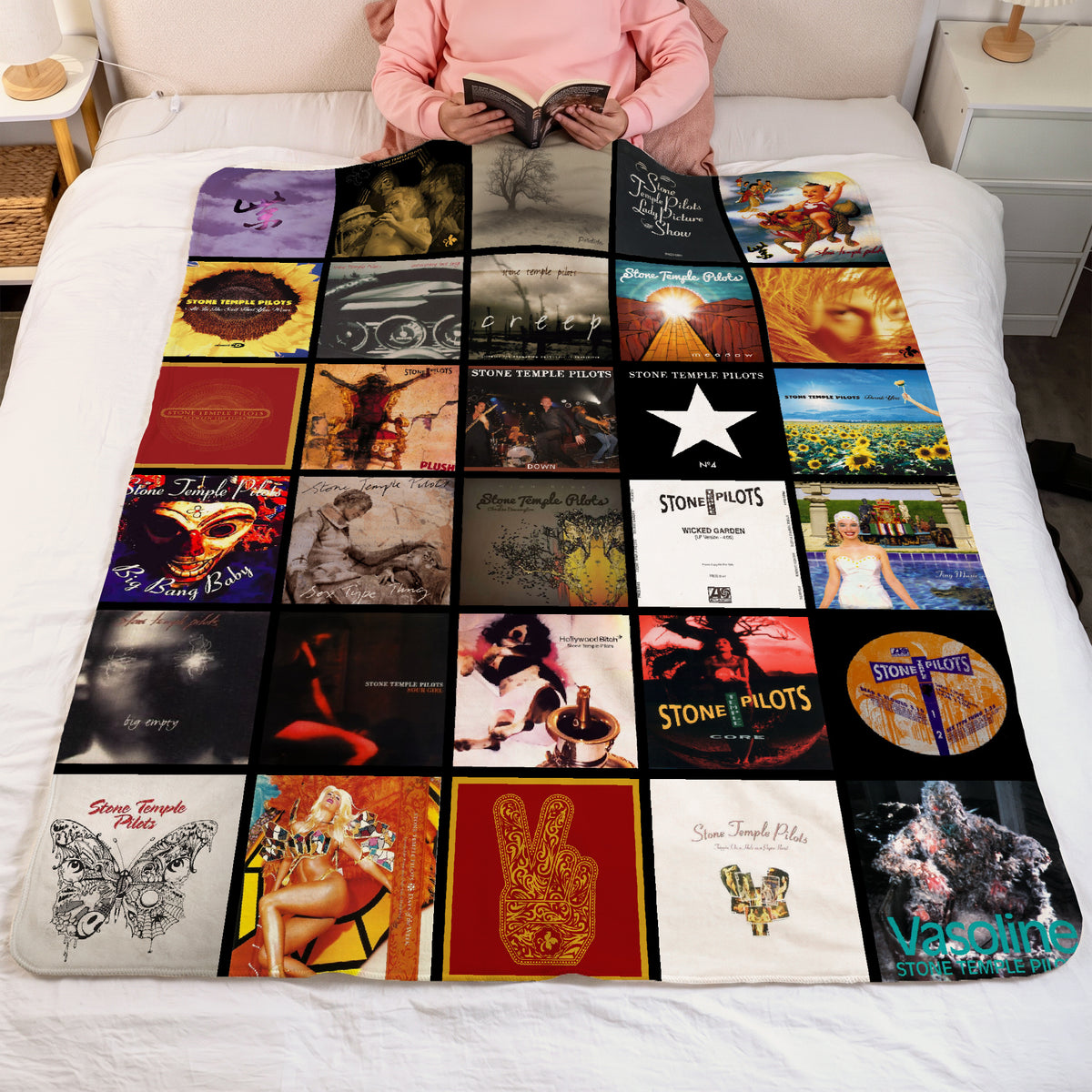 Stone Temple Pilots Albums Collage Sherpa Blanket - A Grunge-Era Tribute for True Fans