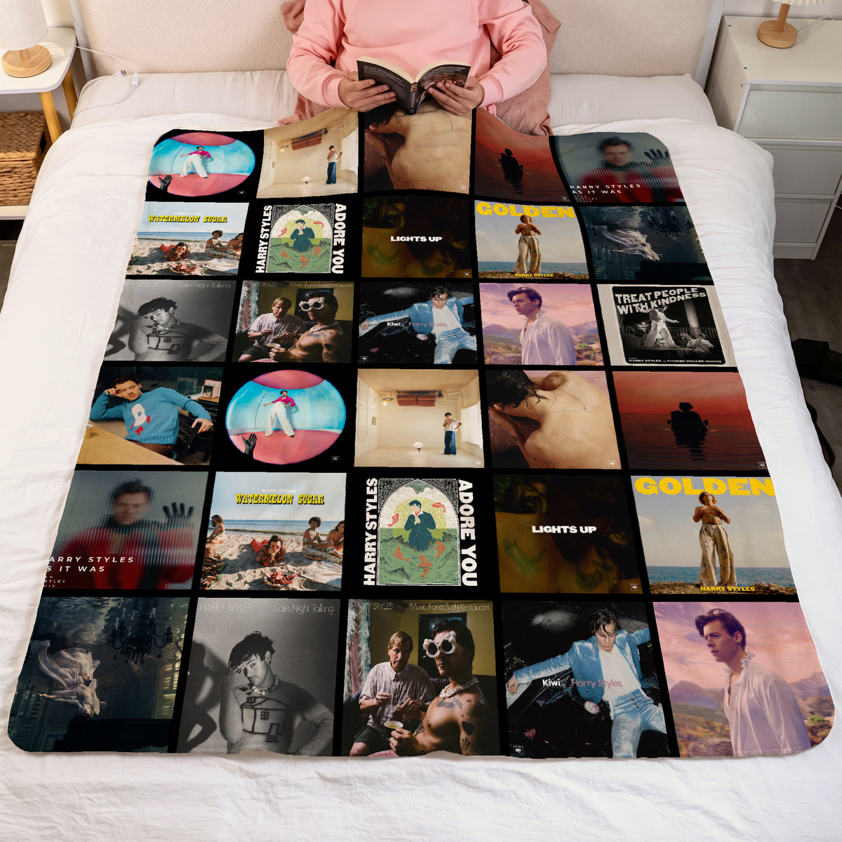 Harry Styles Albums Collage Sherpa Blanket - A Unique Christmas Find for All Fans