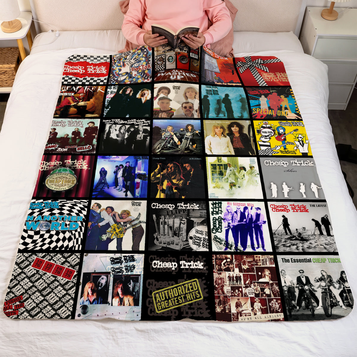 Cheap Trick Albums Collage Sherpa Blanket - A Unique Christmas Find for All Fans