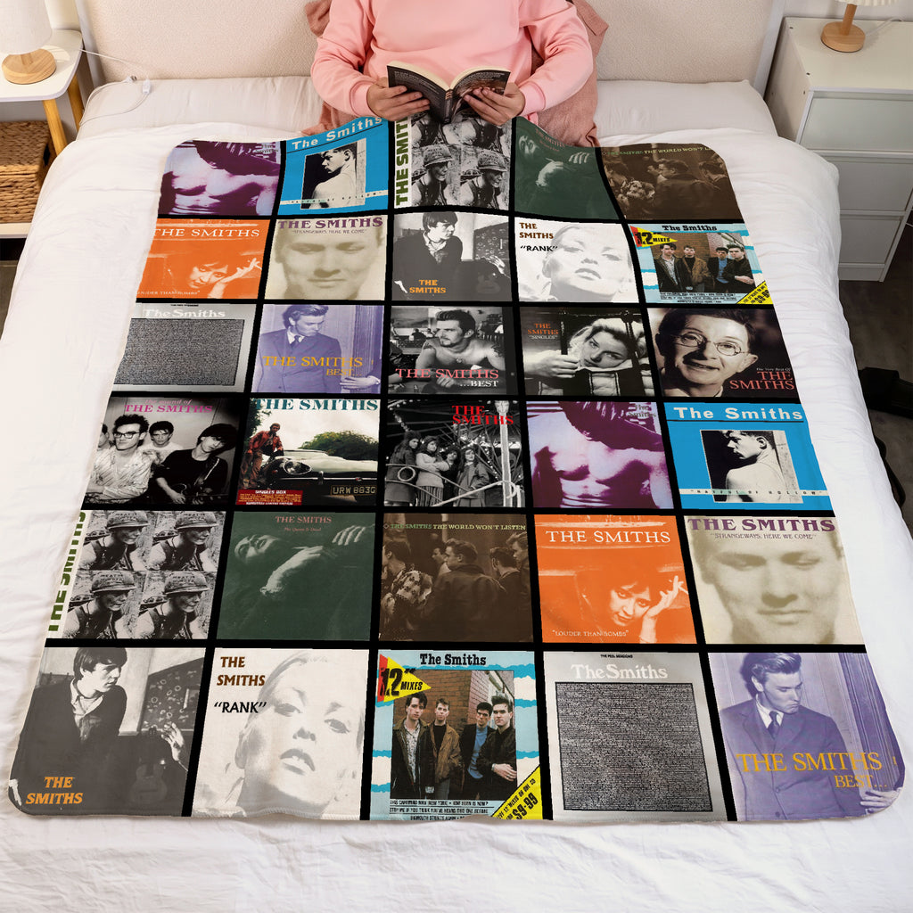The Smiths Classics Albums Collage Sherpa Blanket - Unique Gift for Music Fans