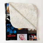 80s & 90s Rock & Metal Classics Albums Collage Sherpa Blanket - Unique Gift for Rock Music Fans