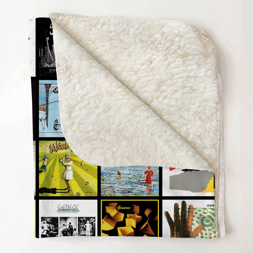 Genesis Albums Collage Sherpa Blanket - A Unique Christmas Find for All Fans