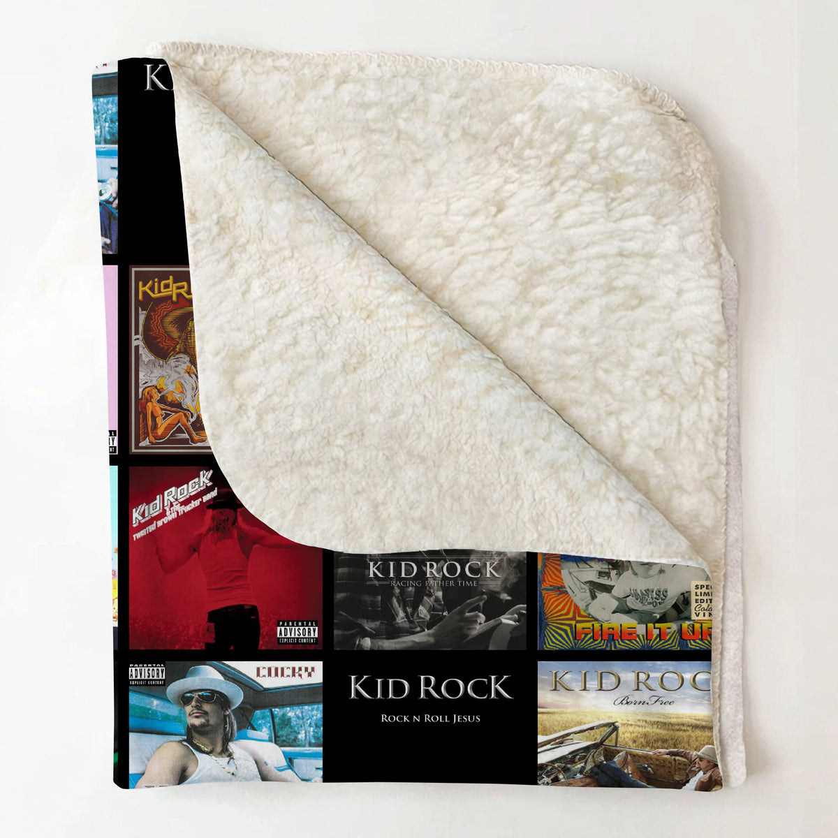 Kid Rock Albums Collage Sherpa Blanket - A Unique Christmas Find for All Fans