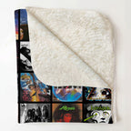 80s & 90s Hair Metal Classics Albums Collage Sherpa Blanket - Unique Gift for Music Fans