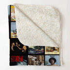 Fleetwood Mac Albums Collage Sherpa Blanket - Unique Gift for Music Fans