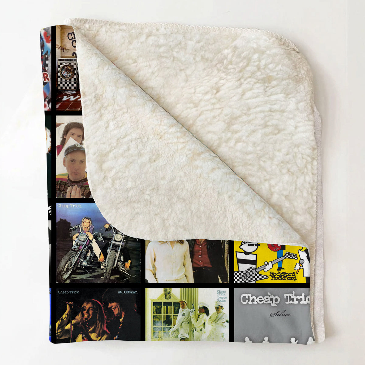 Cheap Trick Albums Collage Sherpa Blanket - A Unique Christmas Find for All Fans